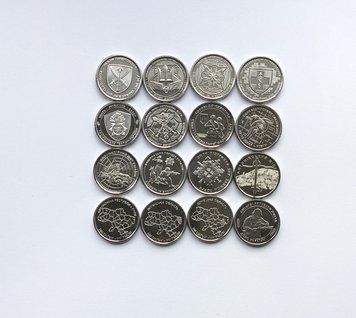 Набір монет 10 гривень 16 штук НБУ ЗСУ і області 2856961900 фото