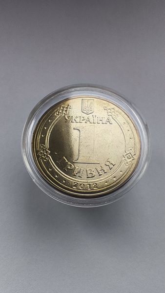 1 гривня євро 2012 з рола UNC в капсулі євро 2012 фото