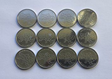 Повний набір монет 10 гривень 12 штук області України 3191249752 фото